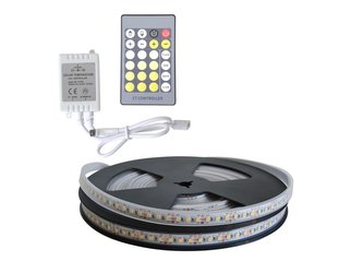 LED pásek sada 5m 12V 3527 120LED/m IP66 max. 9,6W/m CCT, variabilní + CCT kontrolér