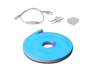 LED neon flexi hadice 230V, 2835, 120LED/m IP67 12W/m 3m modrá+příslušenství