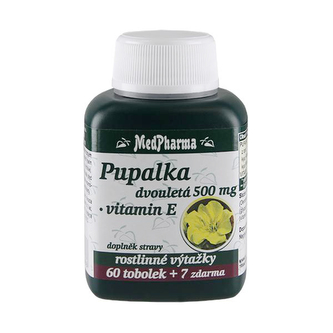 MedPharma Pupalka dvouletá 500 mg + vitamín E 60 tob. + 7 tob. ZDARMA