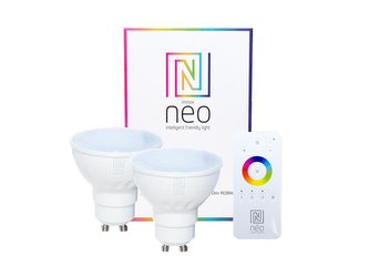 Chytrá WiFi žárovka LED GU10  3.5W RGBW IMMAX NEO 07006BD 2ks + dálkový ovladač