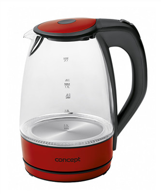 Concept Rychlovarná konvice červená skleněná 1,7 l RK4030re Concept Rychlovarná konvice červená skleněná 1,7 l RK4030re