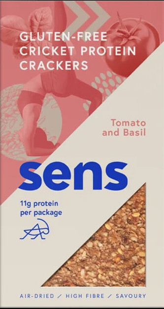 SENS SENS Protein bezlepkové krekry s cvrččí moukou - Rajče & Bazalka 50 g