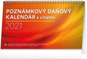 Poznámkový daňový kalendár s citátmi 2021
