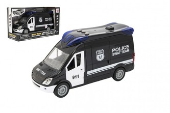Auto policie swat plast 26cm na setrvačník na baterie se zvukem se světlem v krabici 30x17x11,5cm Auto policie swat plast 26cm na setrvačník na baterie se zvukem se světlem v krabici 30x17x11,5cm