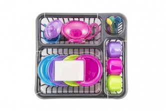 Sada nádobí s odkapávačem plast v blistru 28x30x9cm