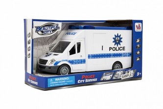 Auto policie plast 28cm na setrvačník na baterie se zvukem se světlem v krabici 32x18x12cm Auto policie plast 28cm na setrvačník na baterie se zvukem se světlem v krabici 32x18x12cm