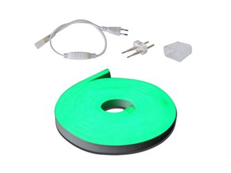 LED neon flexi hadice 230V, 2835, 120LED/m IP67 12W/m 3m zelená+příslušenství