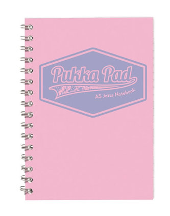 Pukka Pad Spirálový blok Pastel A5, papír 80g, 100 listů, růžový