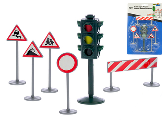Sada dopravního značení se semaforem 6ks na kartě
