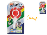 Policejní plácačka semafor 23cm na baterie se světlem na kartě