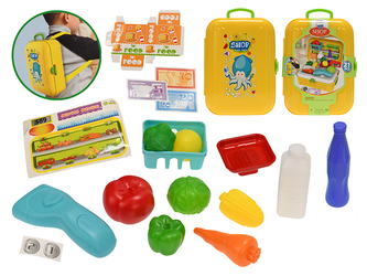 Supermarket/batoh 2v1 21ks s doplňky v kufříku