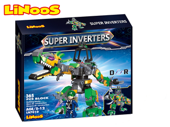 LiNooS stavebnice 365ks robot/dinosaurus s postavičkou v krabičce