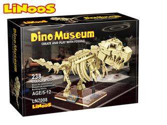 LiNooS stavebnice 238ks skelet dinosaurus Tyranosaurus v krabičce