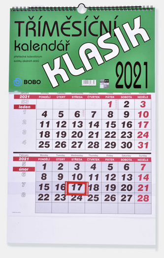 Tříměsíční kalendář 2021 Klasik - nástěnný kalendář