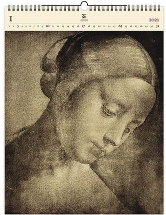 Dřevěný obrazový kalendář 2021 Da Vinci