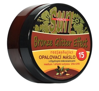 SUN Opalovací máslo Argan bronzer glitter OF 15 200 ml