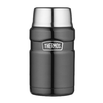 Thermos Style Termoska na jídlo se šálkem - metalicky šedá 710 ml