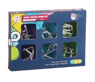 Sada 6 kovových hlavolamů