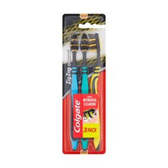 Colgate Černý zubní kartáček Zig Zag Charcoal 3 ks unisex