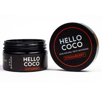 Hello Coco Aktivní uhlí na bělení zubů s příchutí jahody 100 % Natural Teeth Whitening STRAWBERRY 30 g unisex