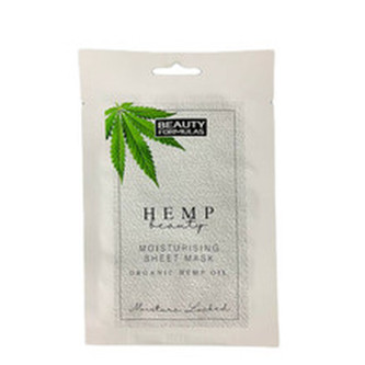 Beauty Formulas Hydratační pleťová maska s konopím Hemp Beauty (Moisturising Sheet Mask Organic Hemp Oil) 1 ks woman
