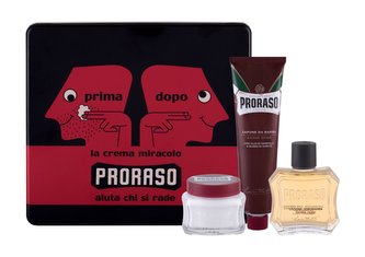 PRORASO Red voda po holení 100 ml + krém na holení 150 ml + krém před holením 100 ml + plechová dóza