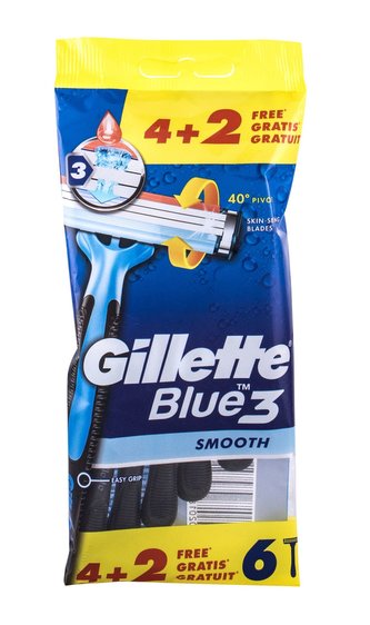 Gillette Blue3 Holicí strojek Smooth 6 ks pro muže