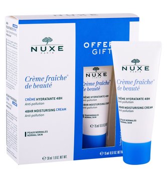 NUXE Creme Fraiche de Beauté denní pleťová péče 30 ml + denní pleťová péče 48hr Moisturizing Cream 15 ml