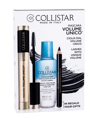 Collistar Volume Unico řasenka 13 ml + odličovací přípravek Gentle Two-Phase 50 ml + tužka na oči Professional Eye Pencil 0,8 g Black