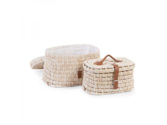 Slaměný kufřík s držadlem 2ks