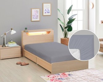 Prostěradlo plátěné - tmavě šedé - 90x200 cm