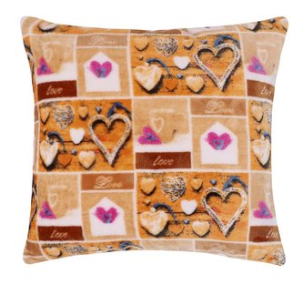 Polštářek MIKRO vzorovaný - srdce - 40x40 cm