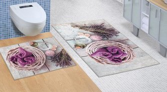 3D tisk  sada - BEZ VÝKROJE - levandule - sada (60x100, 60x50 cm WC - bez výkroje )