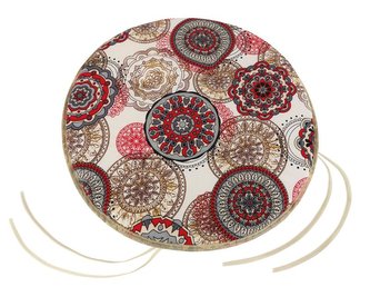 Sedák Adéla kulatý hladký - mandala červená - průměr 40 cm