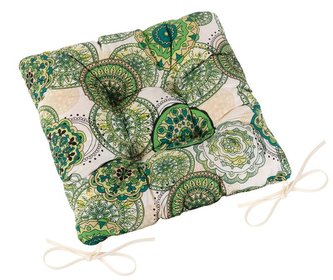 Sedák Adéla prošívaný - mandala zelená - 40x40 cm, prošívaný