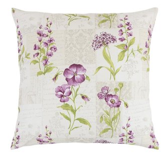 Polštářek EMA - fialky - 45x45 cm