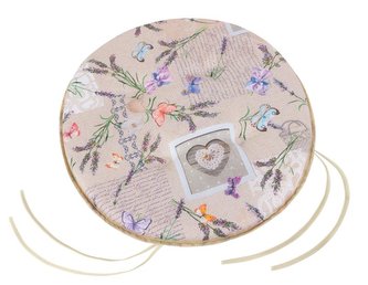 Sedák EMA kulatý hladký - patchwork levandule - průměr 40 cm