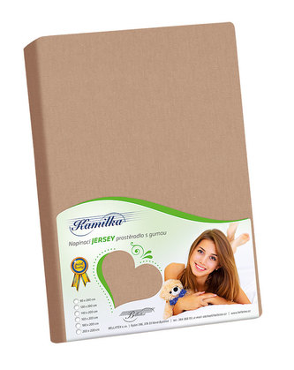 Prostěradlo jersey - kávová - 160x200 cm