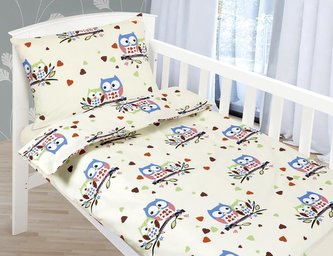 Dětské povlečení bavlna Agáta - Sovičky - 90x135, 45x60