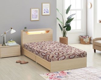 Prostěradlo Mikroflanel vzorované - kašmír - hnědý - 90x200 cm