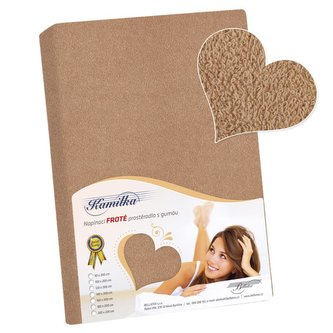 Prostěradlo froté - oříšková - 180x200 cm