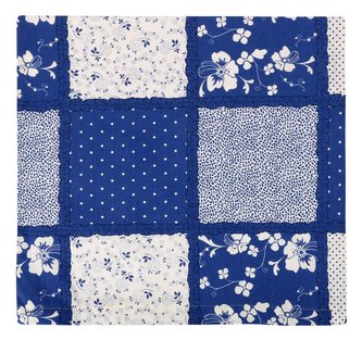 Povláček bavlněný - patchwork modrý - 40x40cm