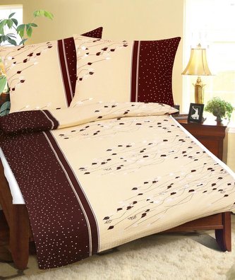 Povlečení krepové - lupínky hnědé - 140x220, 70x90 cm