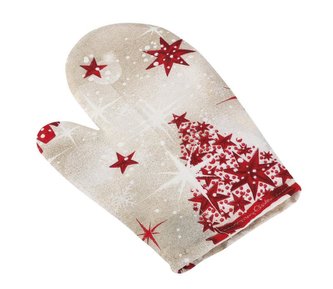 Kuchyňská chňapka - červený stromek - chňapka 28x18 cm