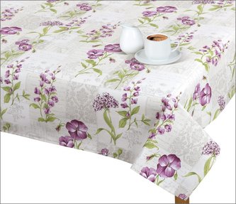 Ubrus EMA - fialové květy - 100x100 cm