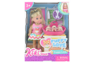 Panenka se štěňátky