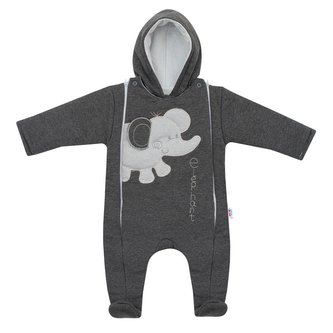 Zimní kombinézka New Baby Winter Elephant šedá - velikost 62 (3-6m)