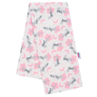 Flanelová plena s potiskem New Baby bílá žirafy