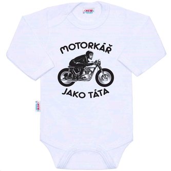 Body s potiskem New Baby Motorkář jako táta - velikost 62 (3-6m)