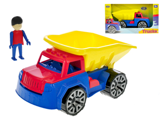 Auto nákladní sklápěčka 29cm s panáčkem v krabičce